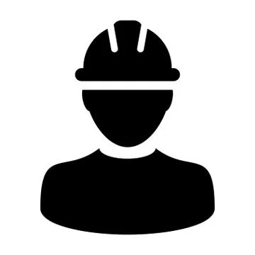 Construction Worker Icon Vector Person Profile Avatar Pictogram illustration 스톡 일러스트