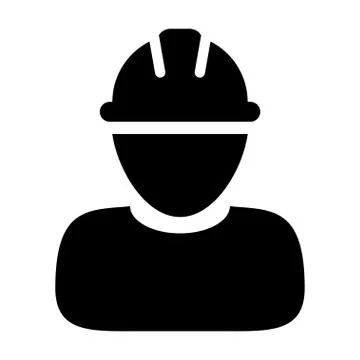Construction Worker Icon Vector Person Profile Avatar Pictogram illustration 스톡 일러스트