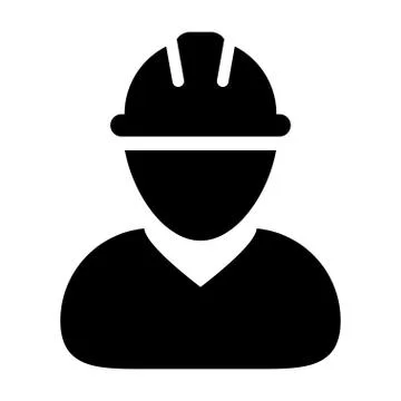 Construction Worker Icon Vector Person Profile Avatar Pictogram illustration 库存插图