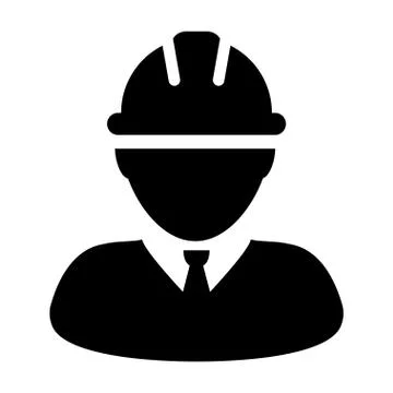Construction Worker Icon Vector Person Profile Avatar Pictogram illustration Stockillustratie