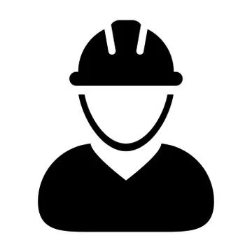 Construction Worker Icon Vector Person Profile Avatar Pictogram illustration 스톡 일러스트