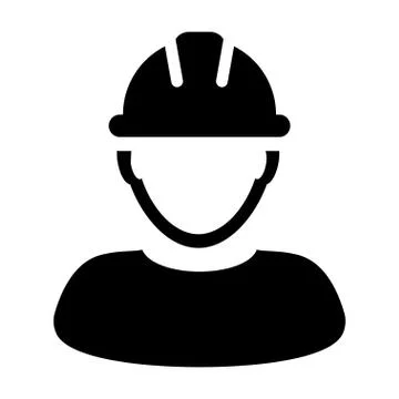 Construction Worker Icon Vector Person Profile Avatar Pictogram illustration Illustrazione stock