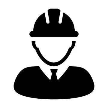 Construction Worker Icon Vector Person Profile Avatar Pictogram illustration Illustrazione stock