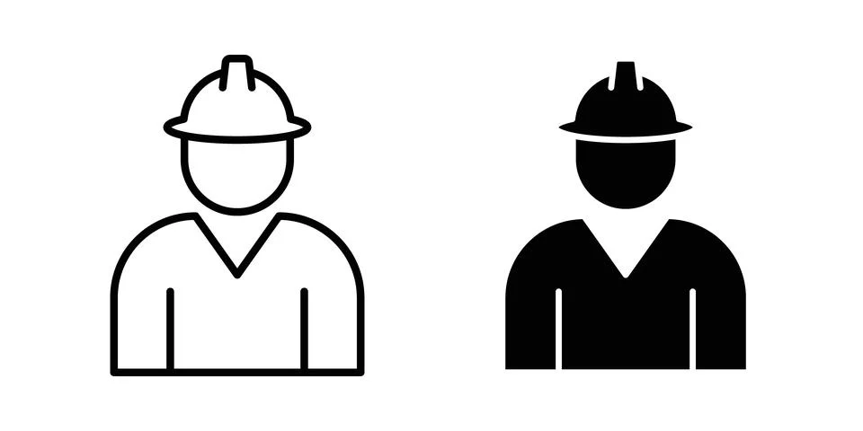 Construction worker icon vector symbol graphics Stock Illustration