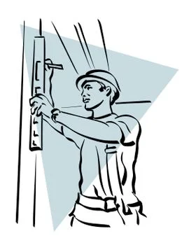 Construction worker Ilustración de archivo