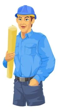 Construction Worker, illustration Illustrazione stock