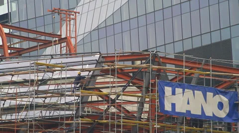 Construction Worker Industry Site Building Development Stock Footage 35171381