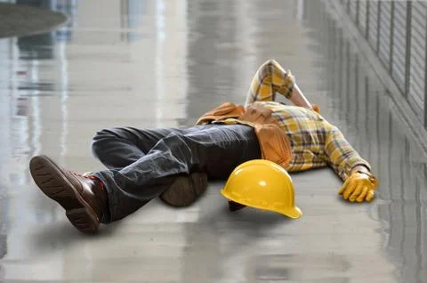 Construction Worker Injured After Fall Stock Photos