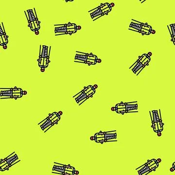 Construction worker injured leg vector seamless pattern Stock Illustration