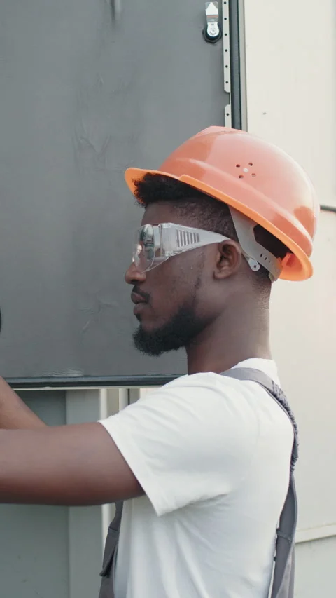 Construction Worker Inspecting Equipment Stock Footage 317415257
