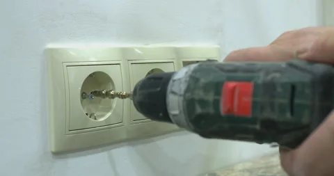 Construction worker installing sliding door rail system Stock Footage 306862856