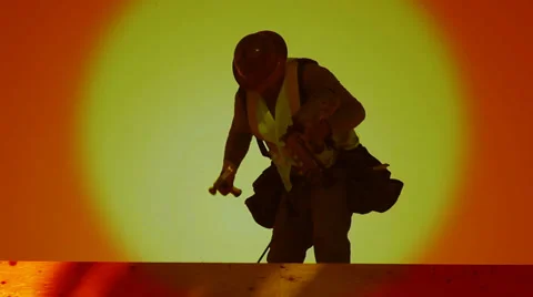 Construction worker installs the roof at development site, Time Lapse Stock Footage 33909072