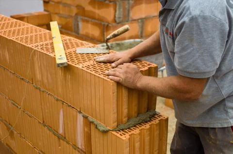Construction worker on a job site Stock Photos