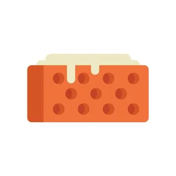Construction worker laying cement on a brick wall using a trowel イラスト素材