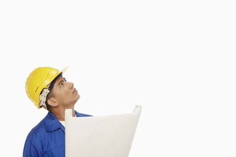 Construction worker looking around Stock Photos
