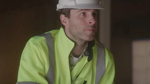 Construction Worker Looks Up Stock Footage 270388668