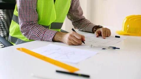 Construction worker making notes Stock Footage 85323375