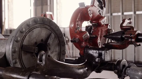 A Construction Worker Measures A Pipe And Marks It 스톡 동영상 87483118