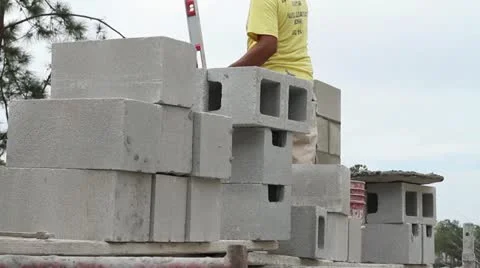 Construction Worker Measuring Masonry Wall 動画素材 21110573