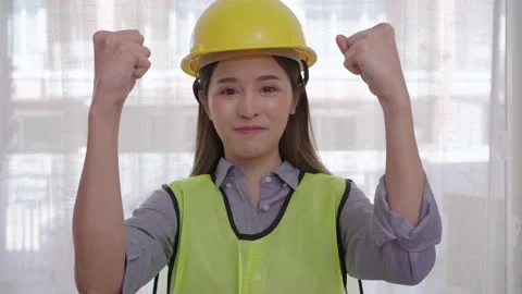 Construction worker or a foreman says fight. Stock Footage 170416698