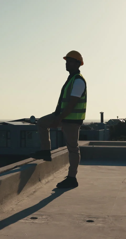 Construction worker, outdoor and man with arms crossed, thinking and pride for Stock Footage 345654425