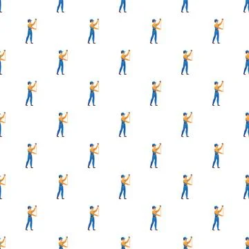 Construction worker pattern creating seamless wallpaper background Illustrazione stock