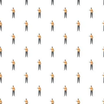 Construction worker pattern creating seamless industrial workforce background Stockillustratie