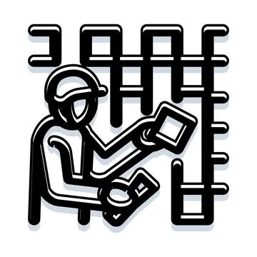 Construction worker planning building project using digital tablet Stockillustratie