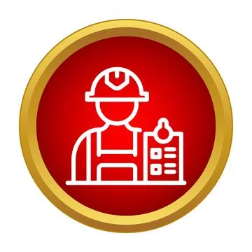 Construction worker planning project with checklist icon Stock Illustration