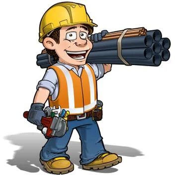 Construction worker - plumber Stock Illustration