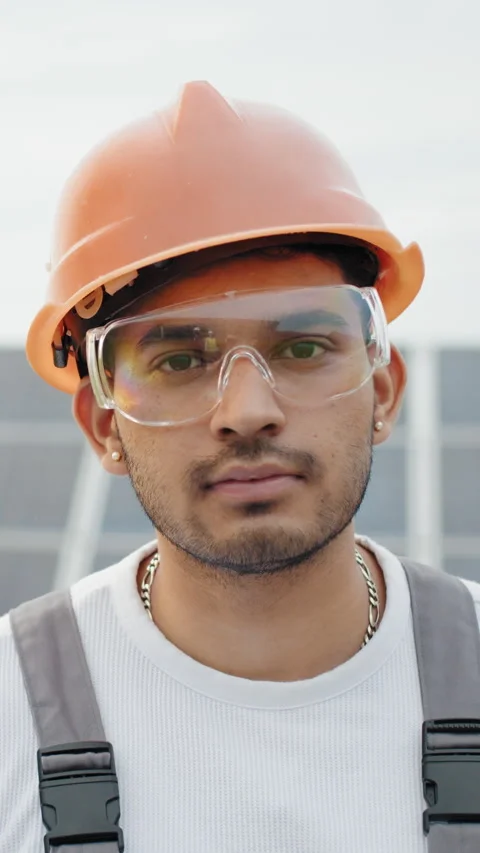 Construction Worker Portrait Stock Footage 317420010