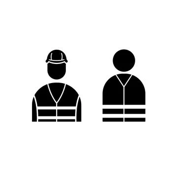 Construction worker portrait icons 스톡 일러스트