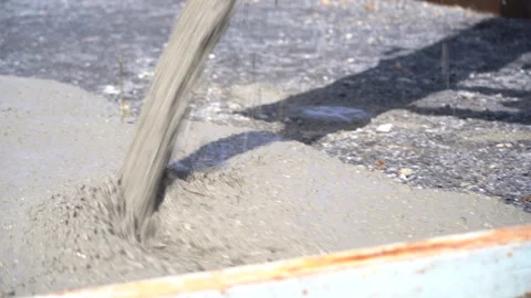 Construction worker pouring  Concrete floors in construction site Stock Footage 262159405