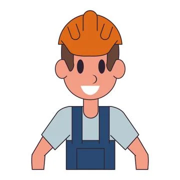 Construction worker professional character cartoon Stock Illustration
