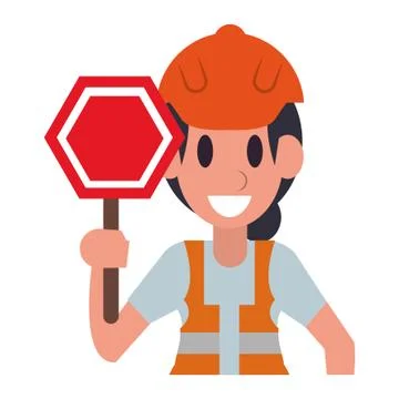 Construction worker professional character cartoon 스톡 일러스트