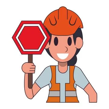 Construction worker professional character cartoon 스톡 일러스트