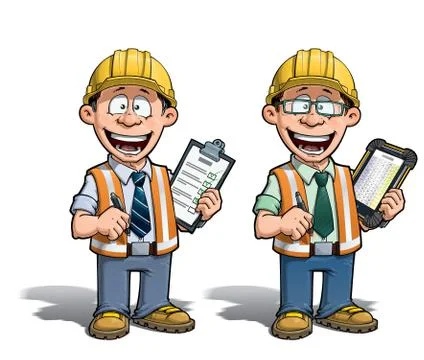 Construction worker - project manager Stock Illustration