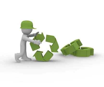 Construction worker with a recycling icon イラスト素材