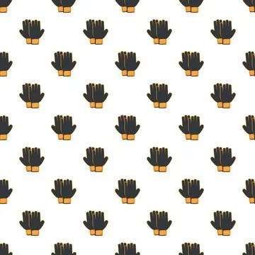 Construction worker safety gloves seamless pattern background Stock Illustration