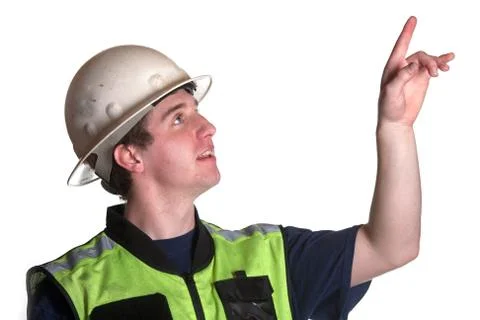 Construction worker in safety jacket Stock-Fotos