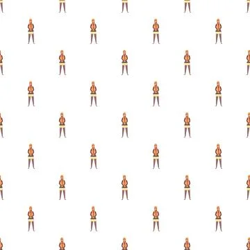 Construction worker in safety uniform repeating pattern Stock Illustration