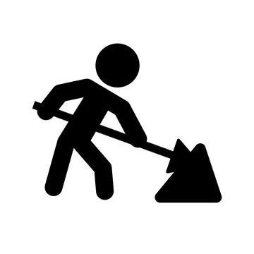 Construction worker silhouette icon. Vector. 스톡 일러스트