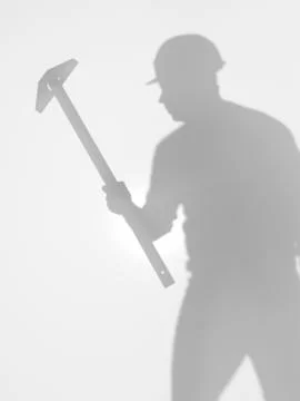 Construction worker silhouette Illustrazione stock