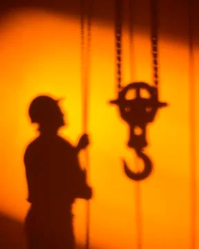 CONSTRUCTION WORKER SILHOUETTE Stock Photos