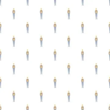 Construction worker simple icon repeating pattern Stock Illustration