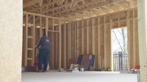 Construction Worker on Site Stock Footage 197144763