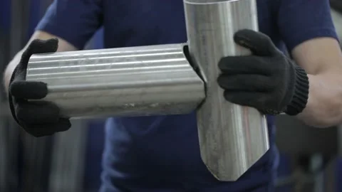 Construction worker at the site welding metal pipes with special blue helmet 動画素材 142874779