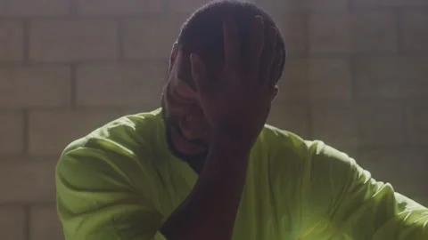 Construction Worker Sits Stressed Out Stock Footage 270391270