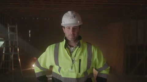 Construction Worker Standing With Hands On Hips Stock-Footage 270388762