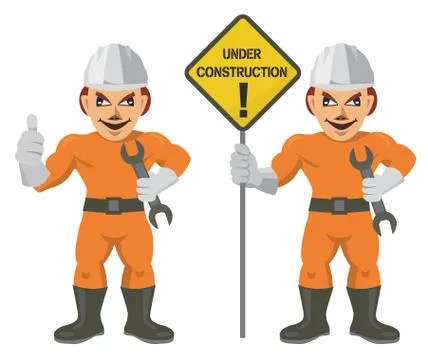 Construction worker superman Stock Illustration